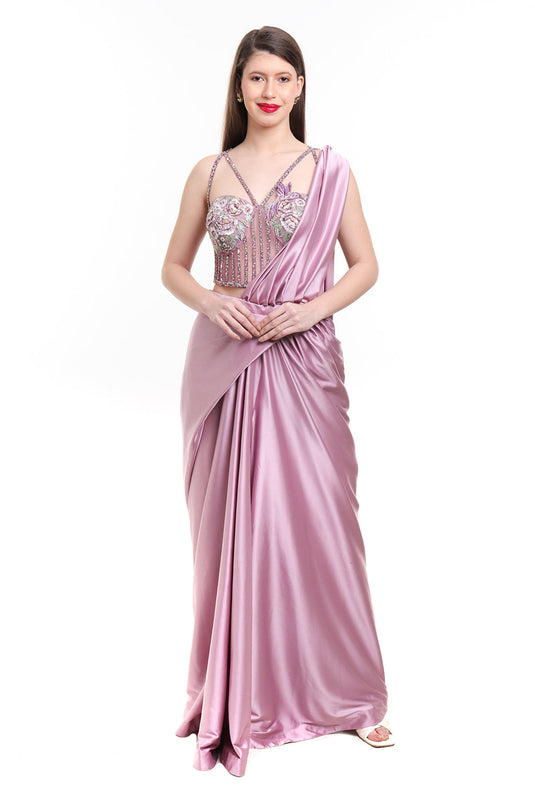 Mauve Drape Saree