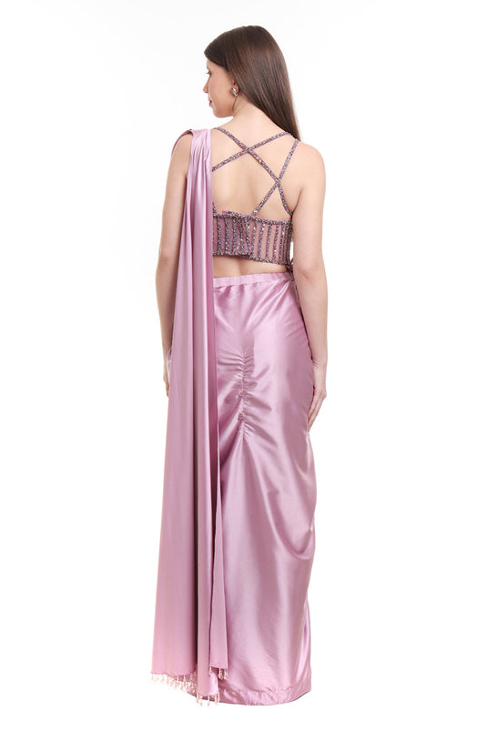 Mauve Drape Saree