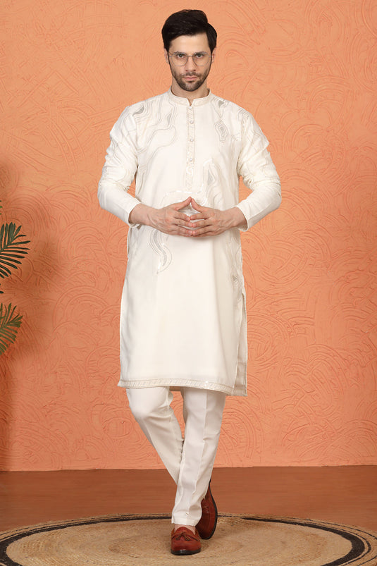 Mehfil-E-Khaas Embroidered Kurta Set with Back Elastic Pants