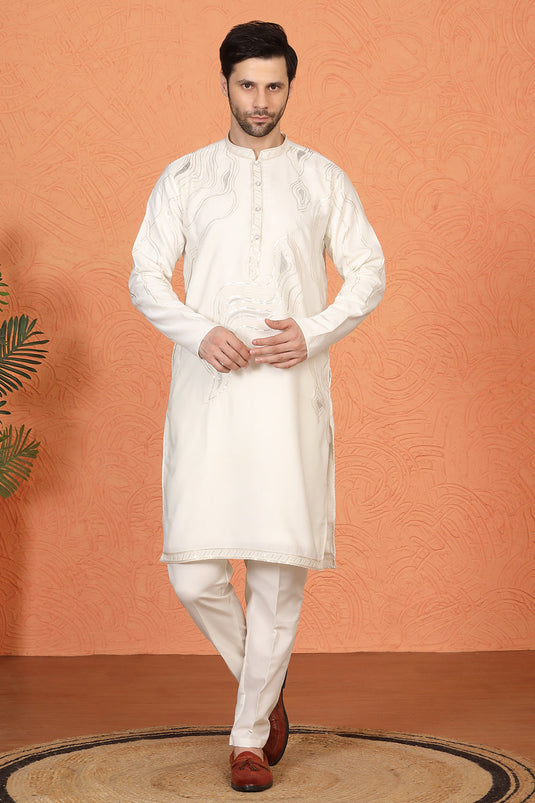 Mehfil-E-Khaas Embroidered Kurta Set with Back Elastic Pants