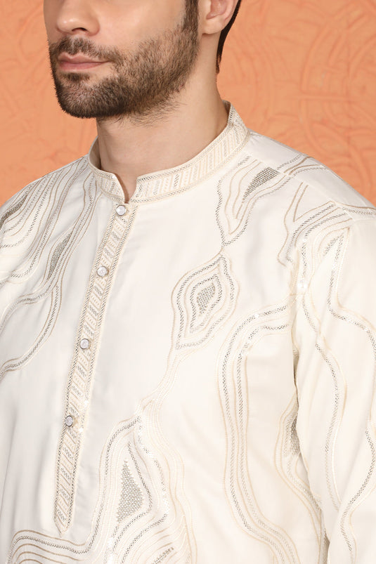 Mehfil-E-Khaas Embroidered Kurta Set with Back Elastic Pants