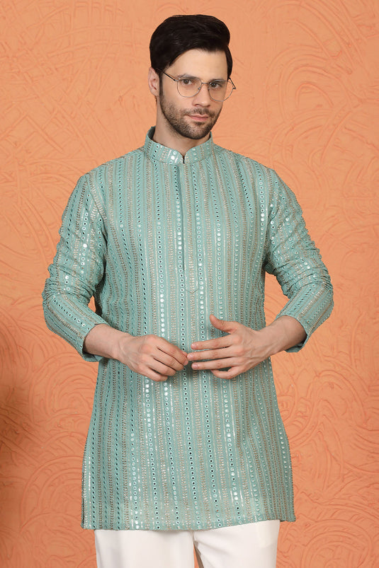 Mihir Embroidered Kurta with Loose Fit Back Elastic Parallel Pants