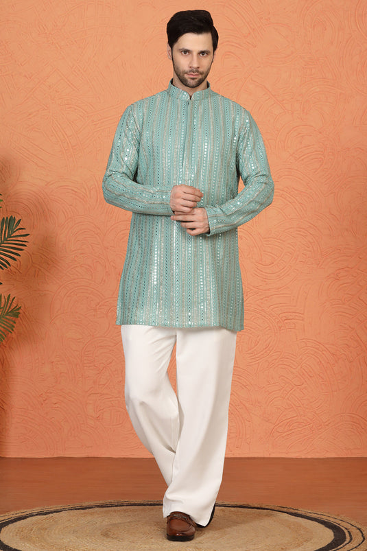 Mihir Embroidered Kurta with Loose Fit Back Elastic Parallel Pants