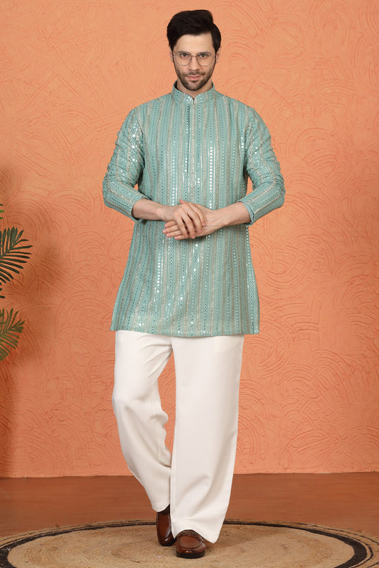 Mihir Embroidered Kurta with Loose Fit Back Elastic Parallel Pants