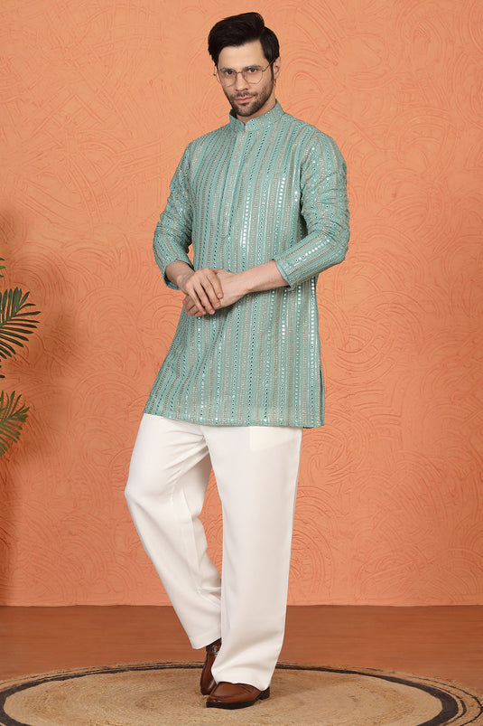 Mihir Embroidered Kurta with Loose Fit Back Elastic Parallel Pants