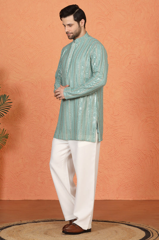 Mihir Embroidered Kurta with Loose Fit Back Elastic Parallel Pants