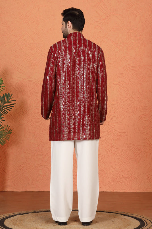 Mihir Embroidered Kurta with Loose Fit Back Elastic Parallel Pants