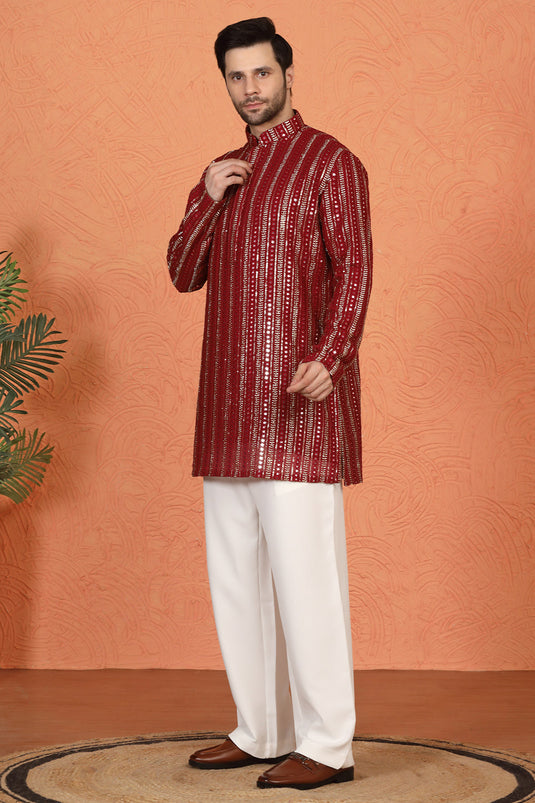 Mihir Embroidered Kurta with Loose Fit Back Elastic Parallel Pants