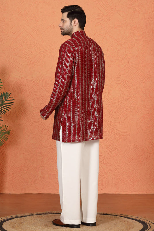 Mihir Embroidered Kurta with Loose Fit Back Elastic Parallel Pants
