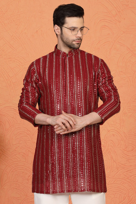 Mihir Embroidered Kurta with Loose Fit Back Elastic Parallel Pants