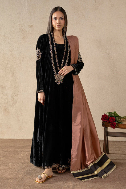Monarch Black Velvet Suit Set