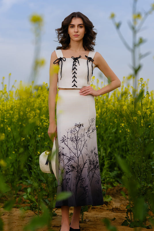 Monochrome Meadow Skirt