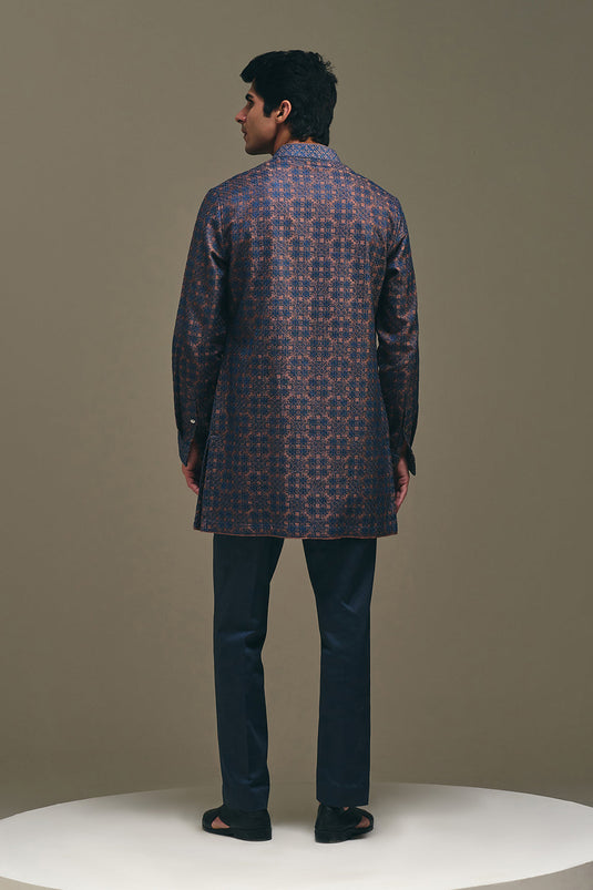 Mosaic Front Open Kurta Set