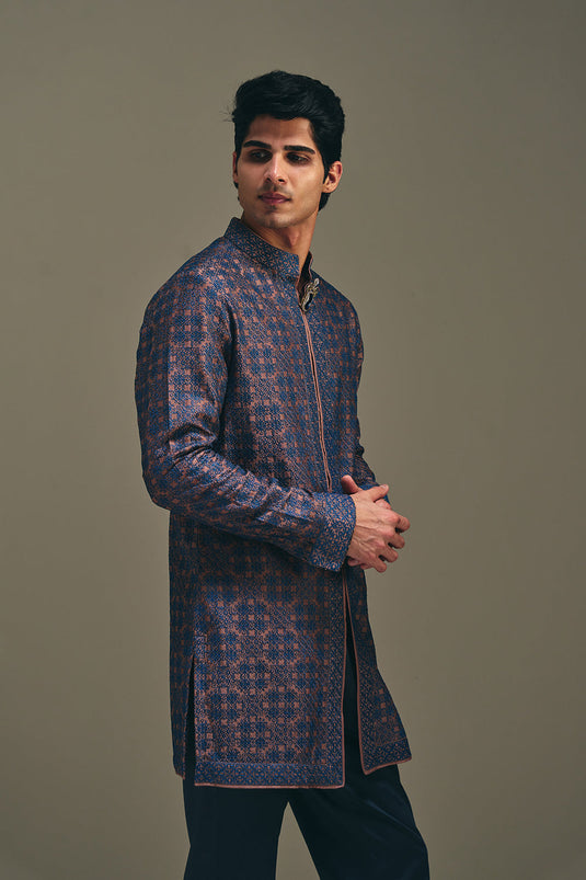 Mosaic Front Open Kurta Set