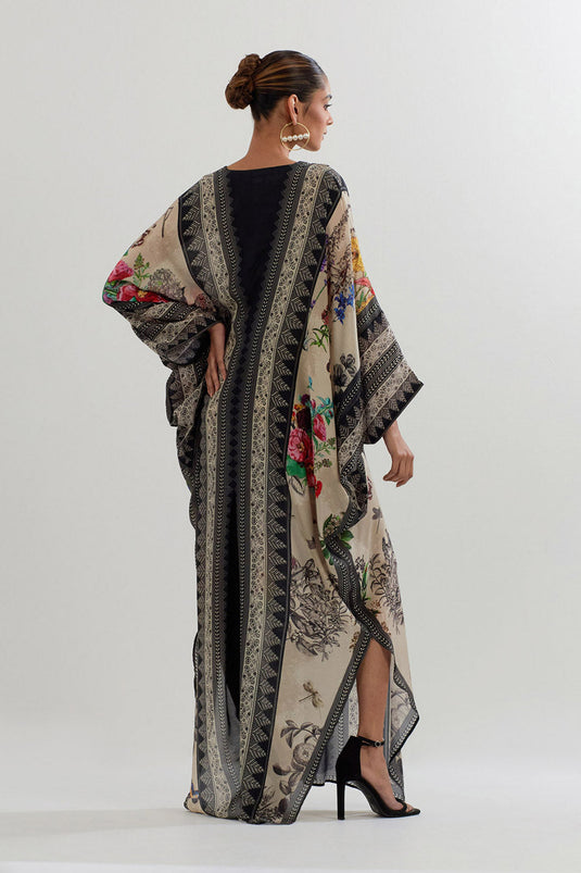 Multi Colour Botanical Printed Kaftan