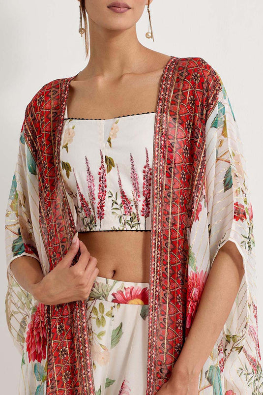 Multi Colour Bustier And Sharara Set