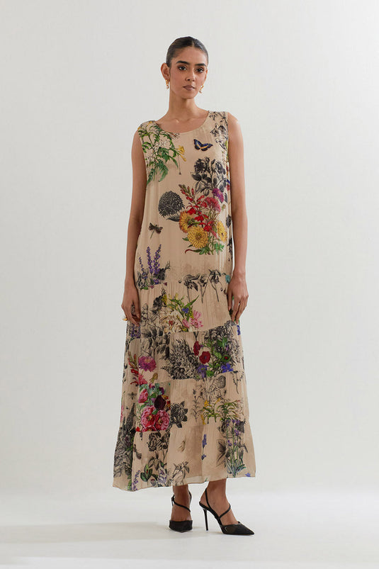 Multi Colour Cape With Dress