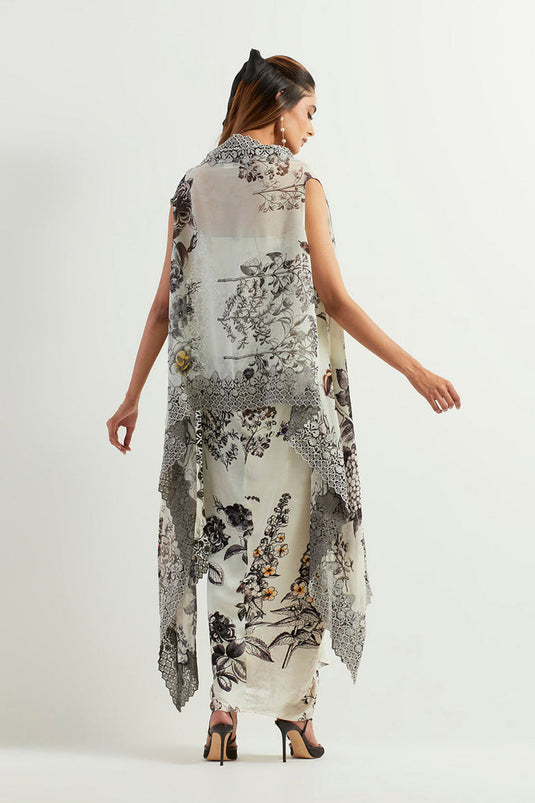 Multi Colour Cape With Inner And Skirt