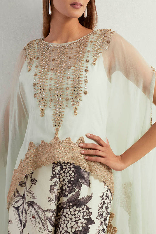 Multi Colour Cape With Sharara