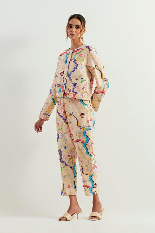 Multi Colour Jacket With Pants