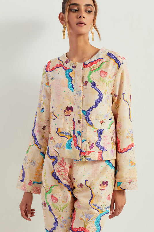 Multi Colour Jacket With Pants