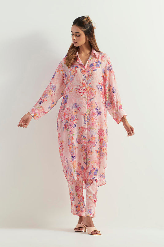 Multi Colour Long Shirt With Pants