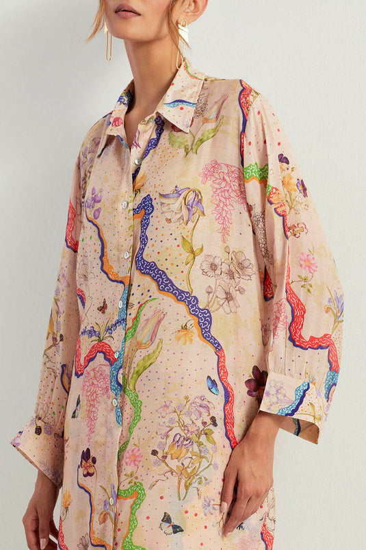 Multi Colour Long Shirt With Pants