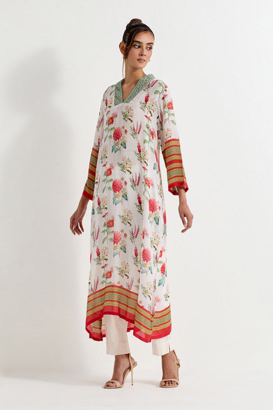 Multi Colour Modal Silk Kurta With Pants