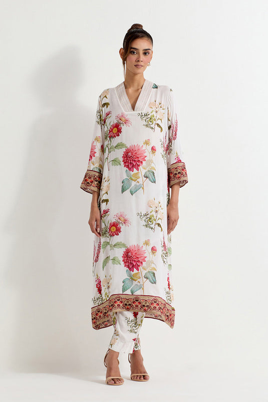 Multi Colour Modal Silk Kurta With Pants