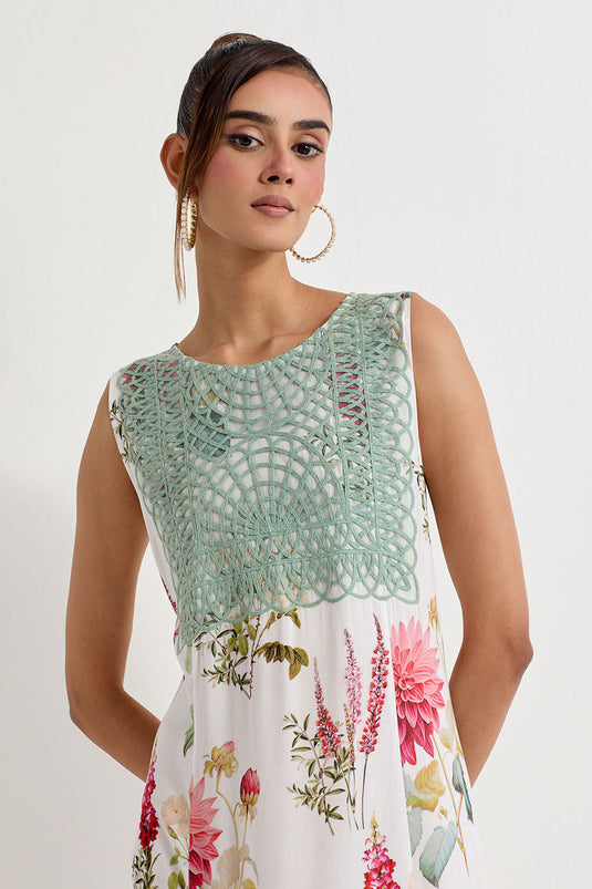 Multi Colour Printed Rayon Dress