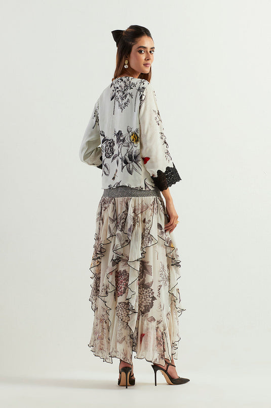 Multi Colour Wrap Top With Skirt