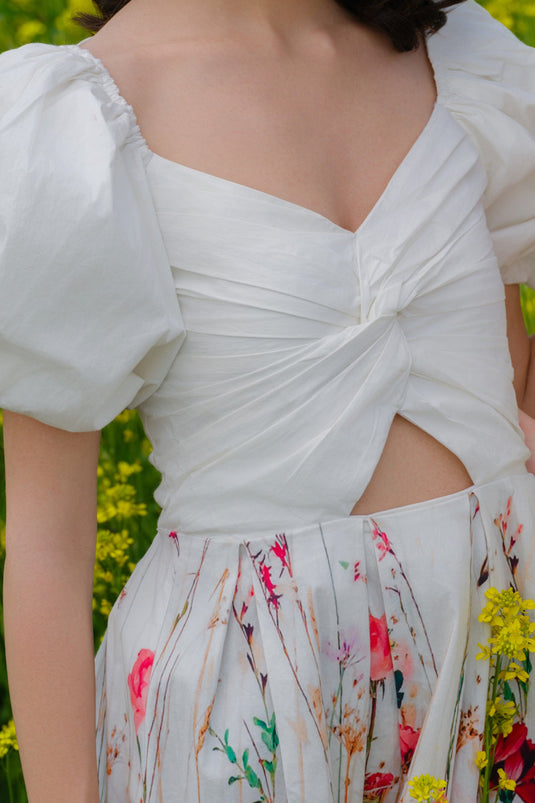 Multi Flower Meadow Short Dress
