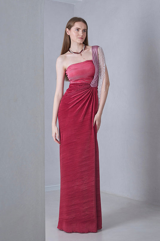 Multi One Shoulder Gown