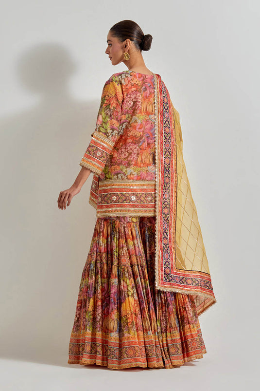 Multicolour Florika Printed Sharara Set