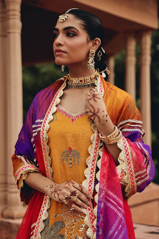 Mustard Mehfil Dhoti Set