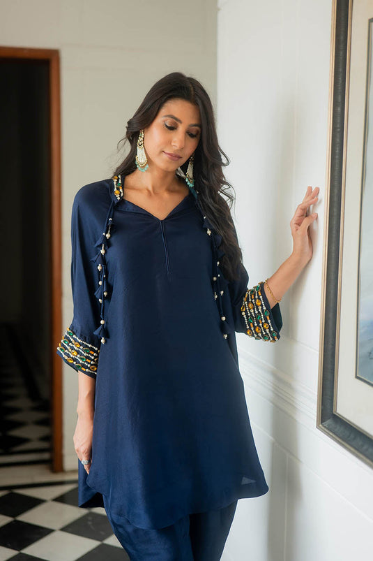 Navy Embellished Co-Ord Set