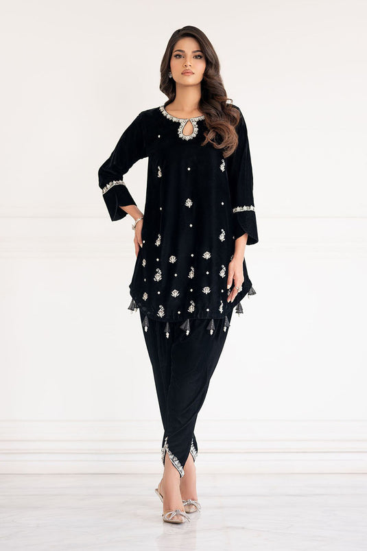 Noir Luxe Embellished Velvet Co-ord Set