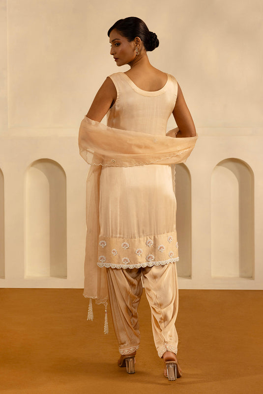 Nude Straight Kurta Set