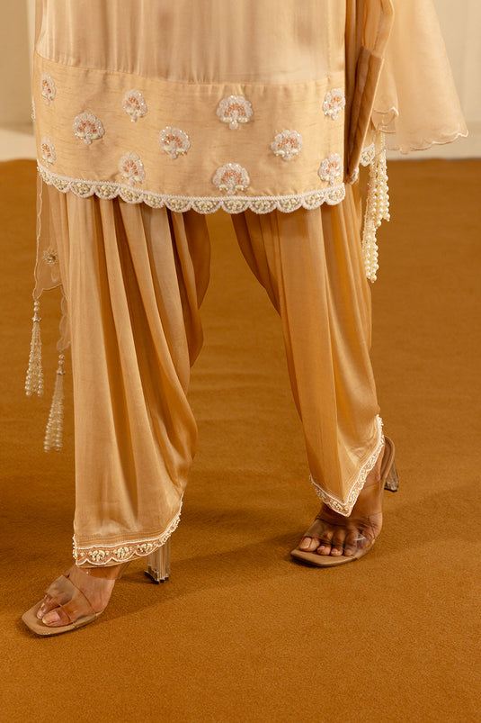 Nude Straight Kurta Set