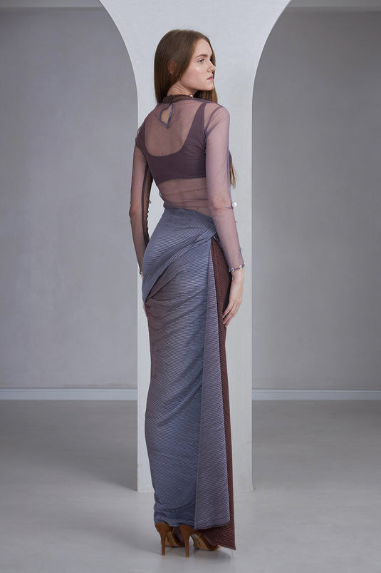 Old Mauve & Lavender Grey Three Piece Set