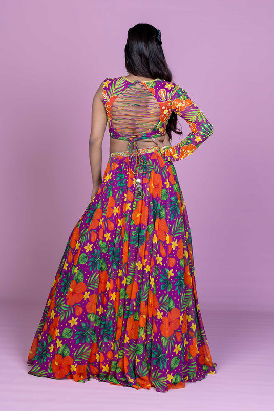 One-Shoulder Dori Lehenga Set