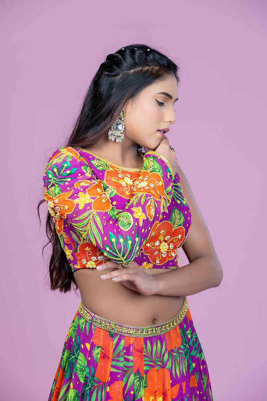 One-Shoulder Dori Lehenga Set