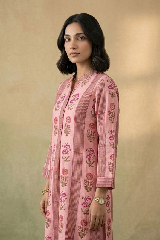 Peach modern kurta set