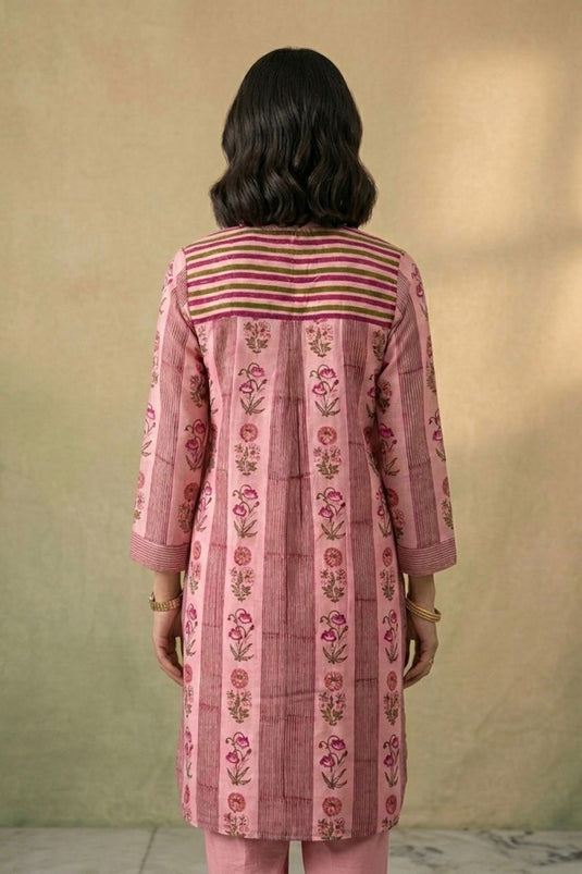 Peach modern kurta set