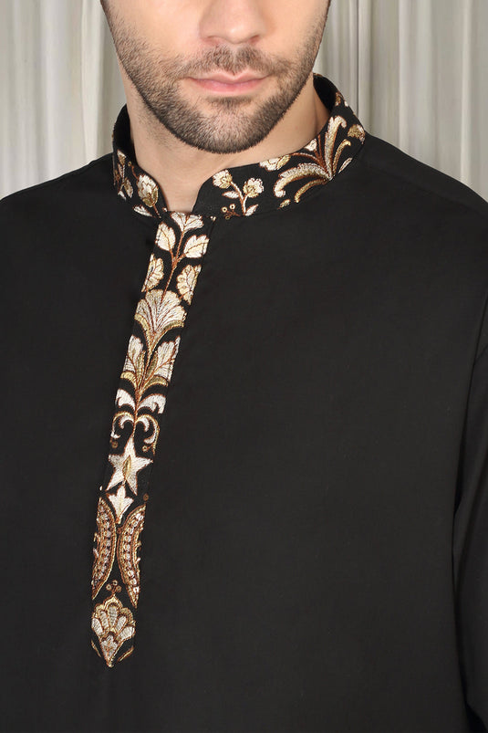 Phool Bahaar Embroidered Bandi With Kurta And Back Elastic Pants