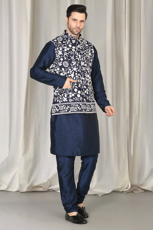 Phool Bahaar Embroidered Bandi With Kurta And Back Elastic Pants