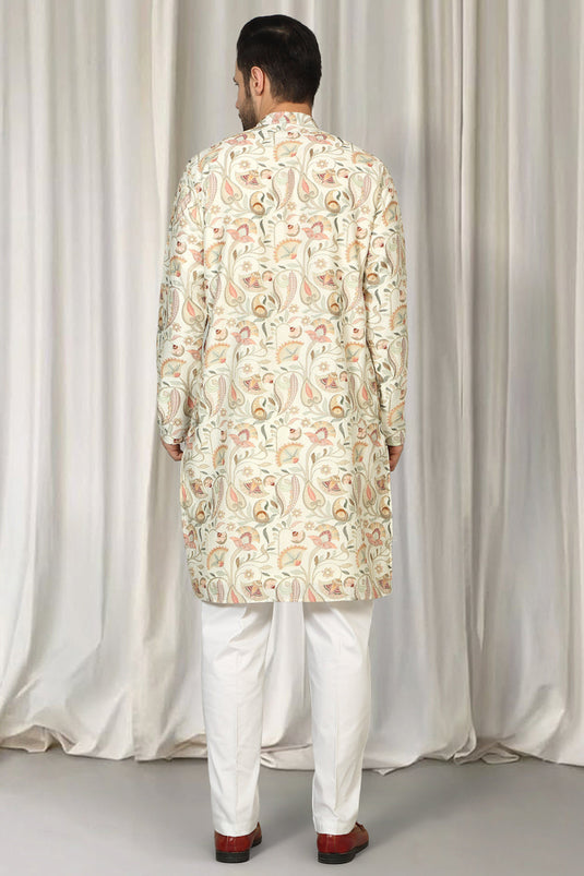 Phool Bahaar Embroidered Kurta With Back Elastic Pants