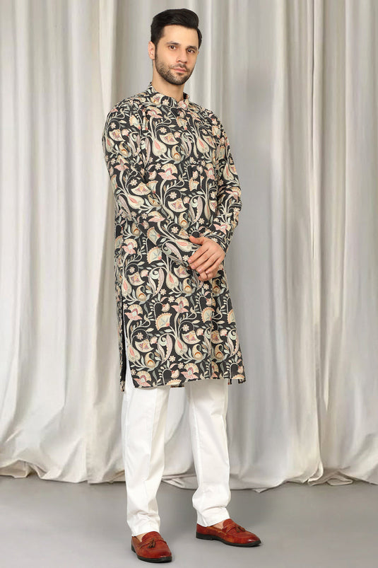 Phool Bahaar Embroidered Kurta With Back Elastic Pants