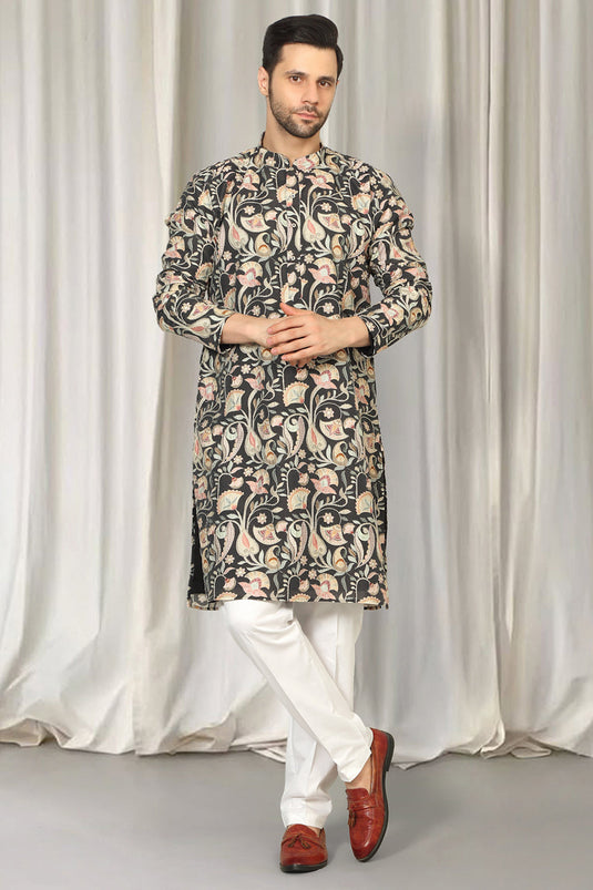 Phool Bahaar Embroidered Kurta With Back Elastic Pants