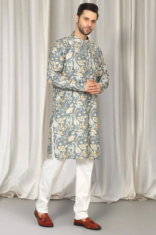 Phool Bahaar Embroidered Kurta With Back Elastic Pants